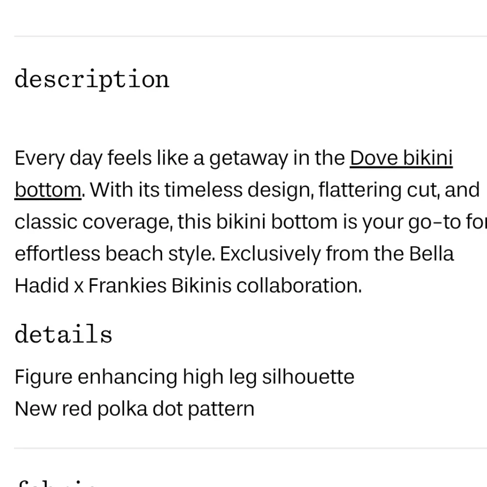 Frankie's Bikinis‎ x Bella Hadid Dove Bikini Bottom